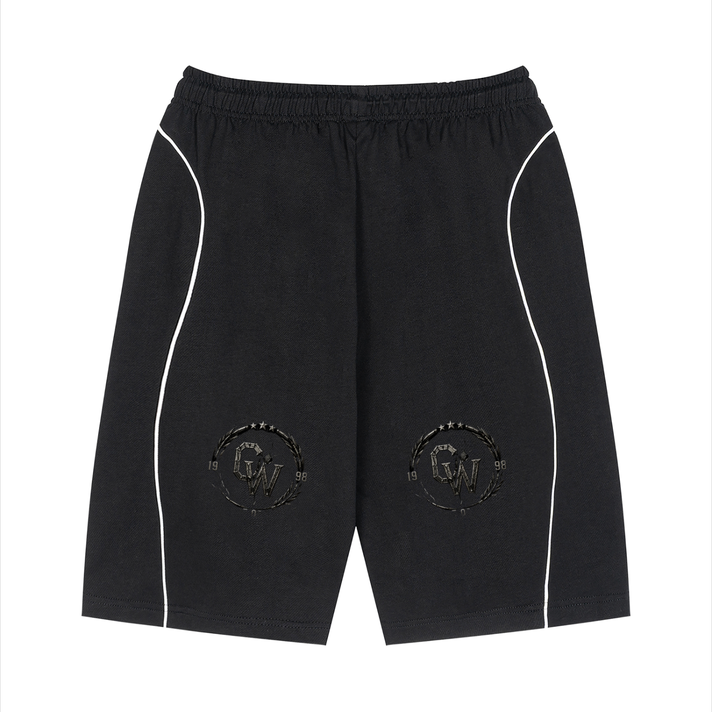 Unisex Piping Drawstring Shorts