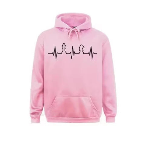Chess Heartbeat 3D Digital Printed Long Sleeve Hoodie