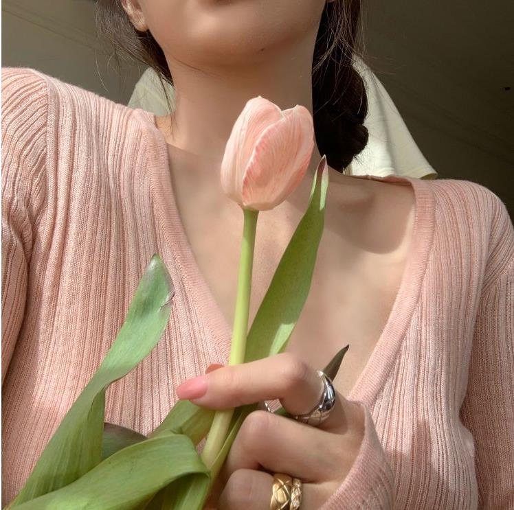 Cloud-like fine-spun superfine wool versatile cardigan/air-conditioning shirt long sleeve top