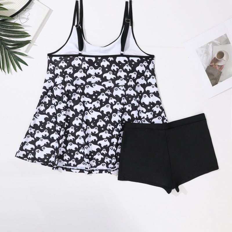 Printed split sexy Tankini swimsuit