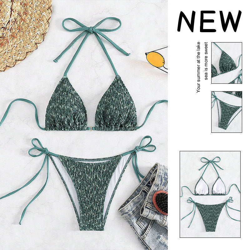 Separated Bikini for Women, Sexy Three-Piece Tied Bikini Swimwear for Cross-Border Wholesale