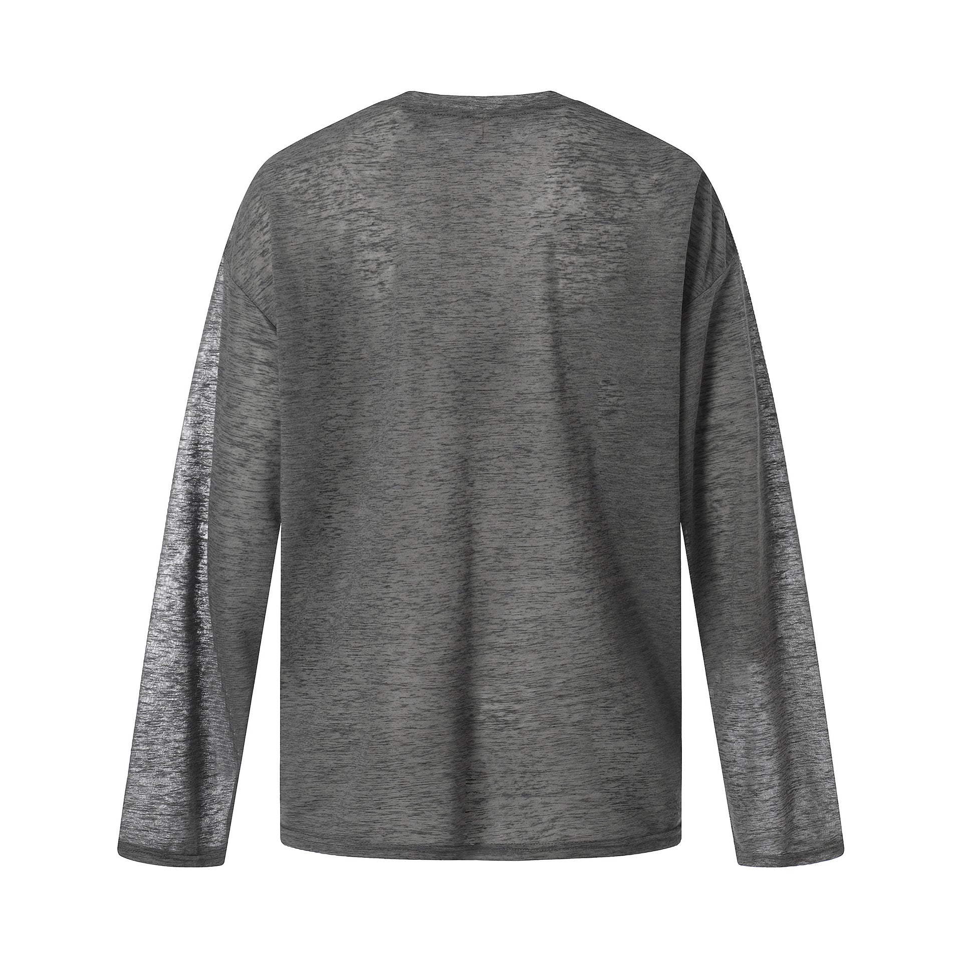 Round Neck Oversized Top Lightweight Breathable Loose Versatile Long Sleeve Shirt Trendy