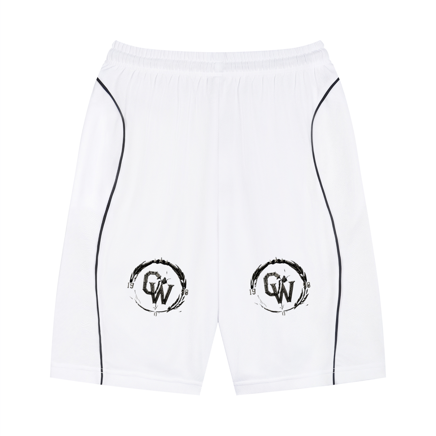 Unisex Piping Drawstring Shorts