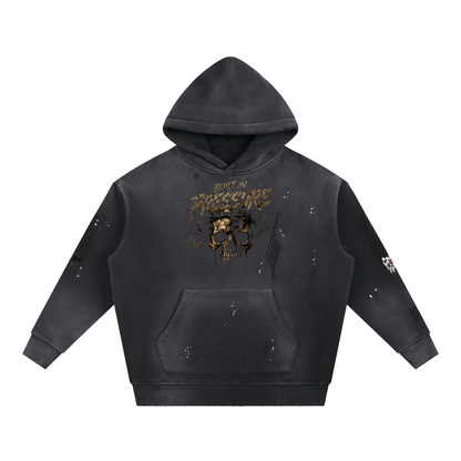 Vintage Washed Frayed Fleece Hoodie