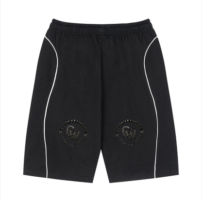 Unisex Piping Drawstring Shorts