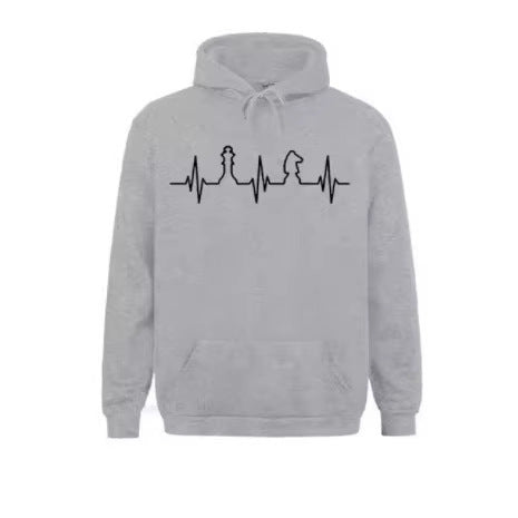 Chess Heartbeat 3D Digital Printed Long Sleeve Hoodie
