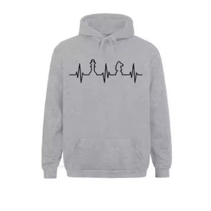 Chess Heartbeat 3D Digital Printed Long Sleeve Hoodie