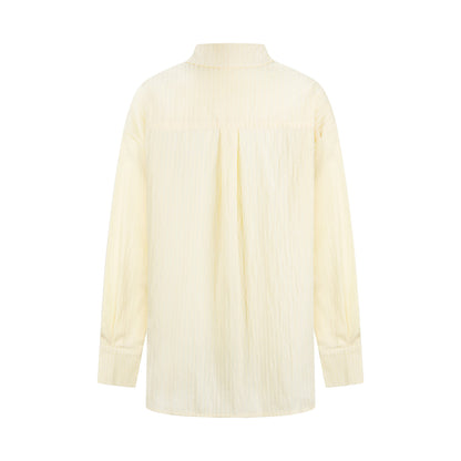 Belted Fitted Stripe Shirt Loose Slimming Sun Protection Top Date Outfit