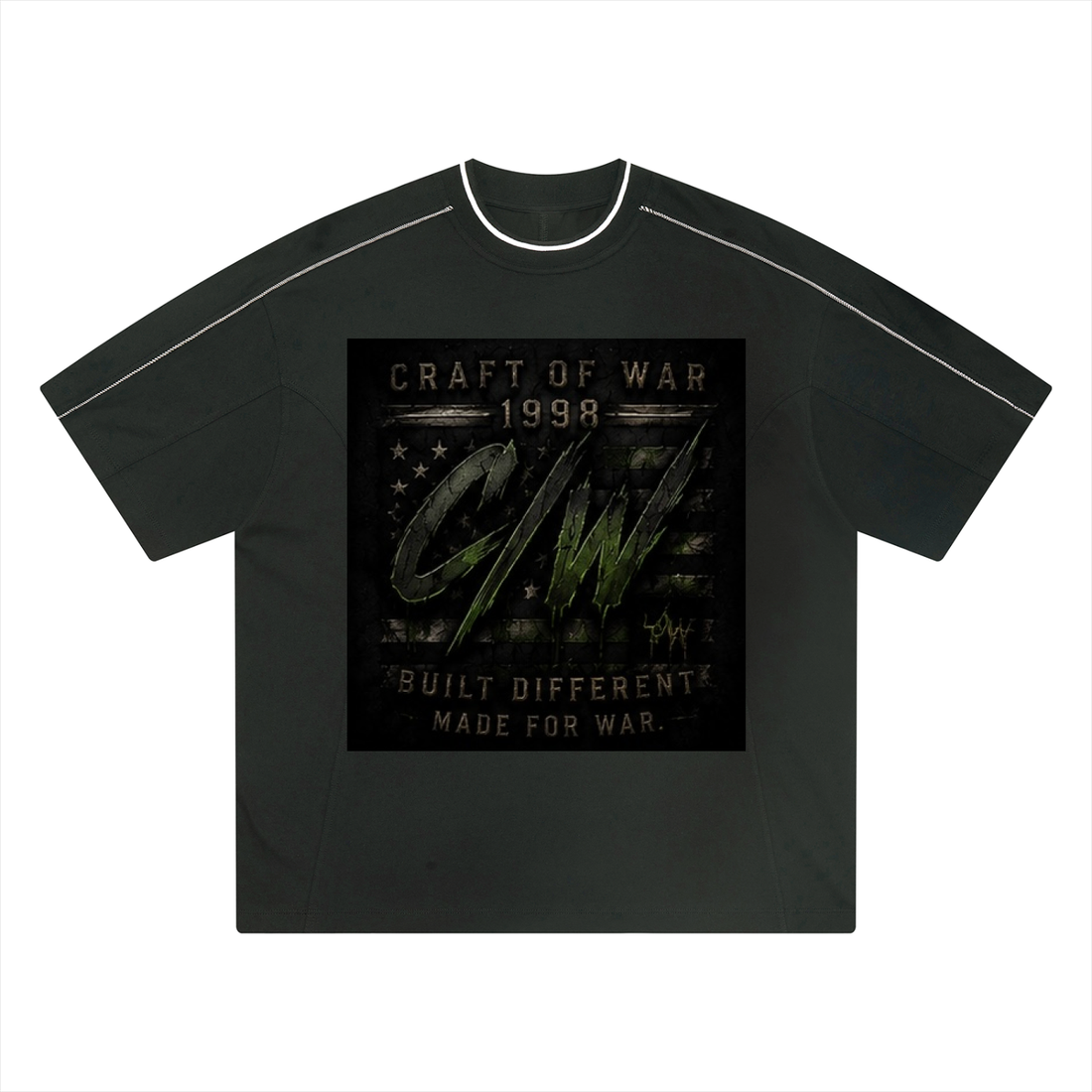 Unisex Oversized Contrast Tape T-Shirt