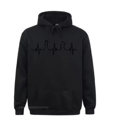 Chess Heartbeat 3D Digital Printed Long Sleeve Hoodie