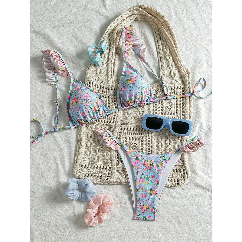 Strappy Bikini High Waist Slimming Resort Beach Hot Spring Swimwear Bikini