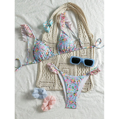 Strappy Bikini High Waist Slimming Resort Beach Hot Spring Swimwear Bikini