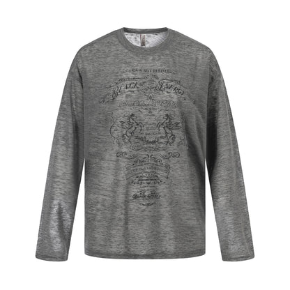 Round Neck Oversized Top  Lightweight Breathable Loose  Versatile Long Sleeve Shirt Trendy