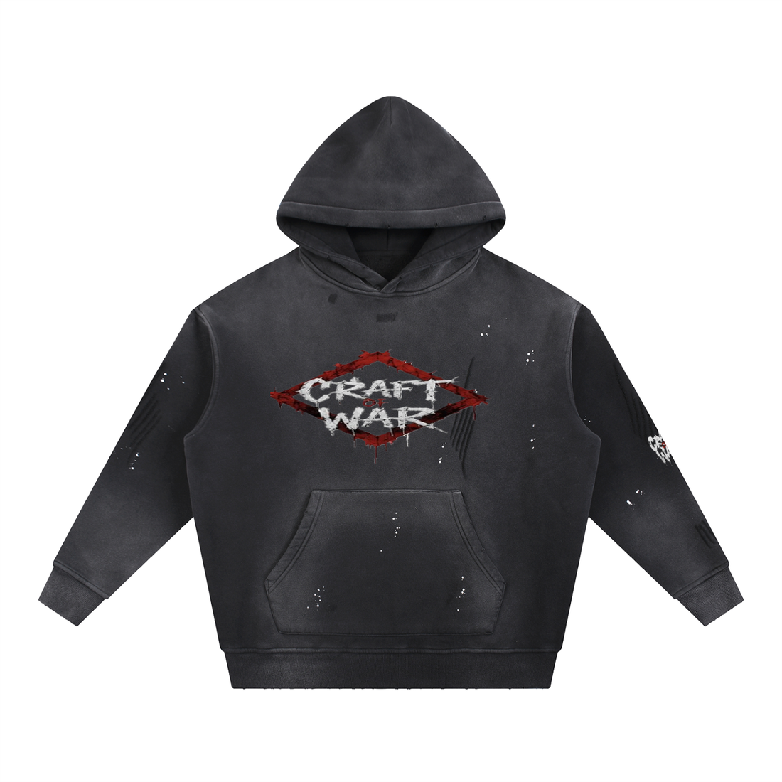 Vintage Washed Frayed Fleece Hoodie