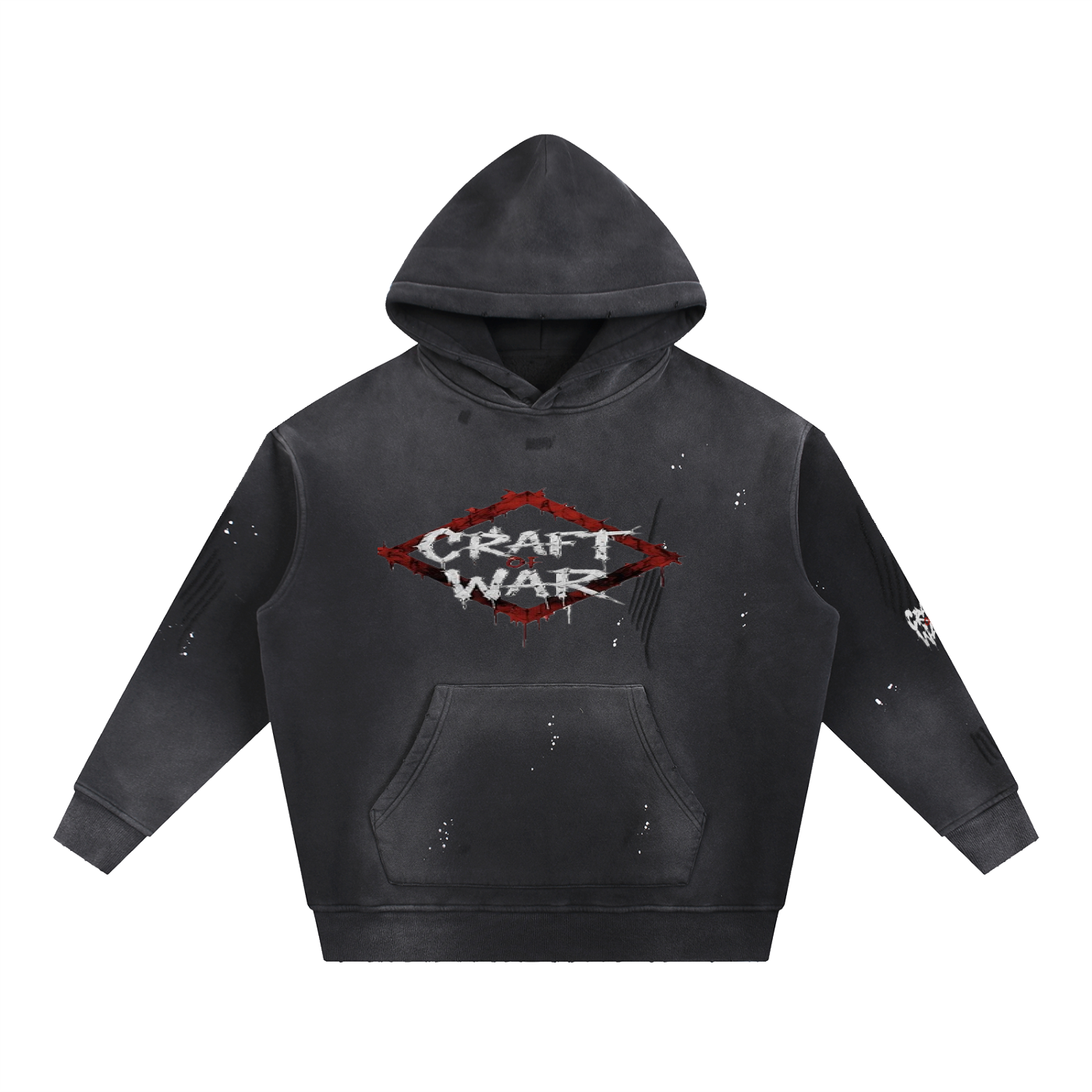 Vintage Washed Frayed Fleece Hoodie