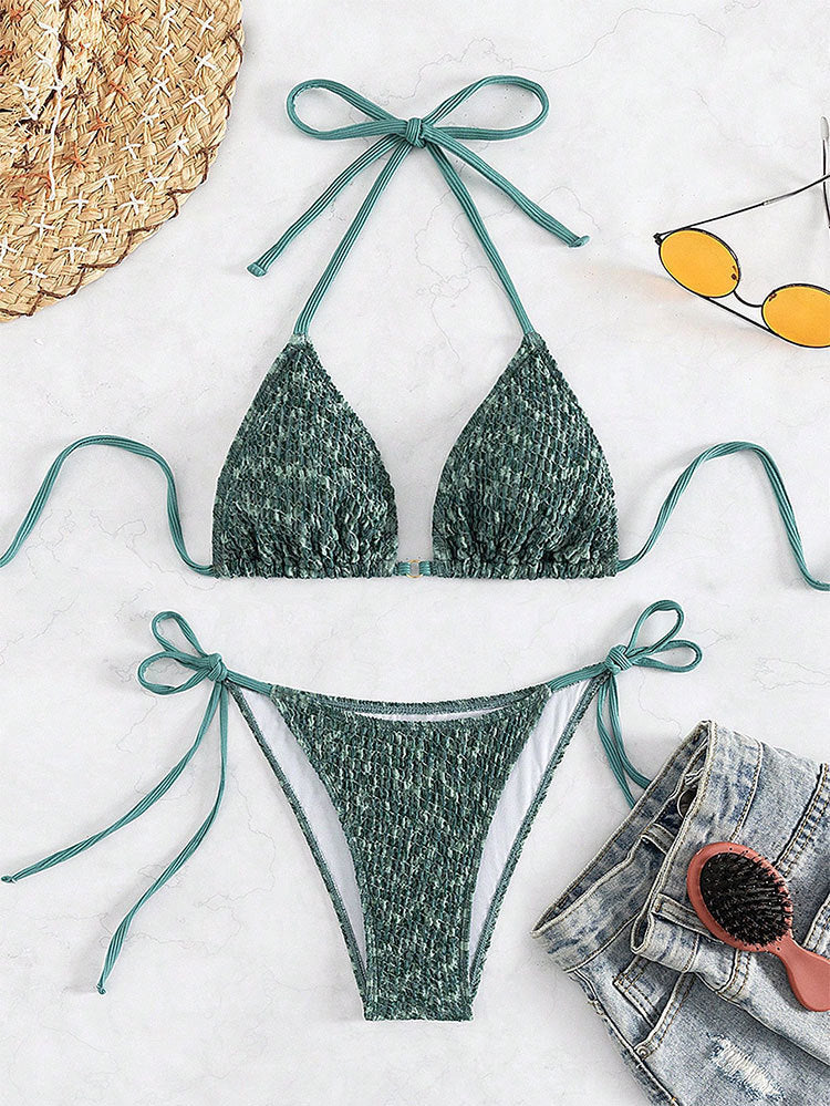 Separated Bikini for Women, Sexy Three-Piece Tied Bikini Swimwear for Cross-Border Wholesale