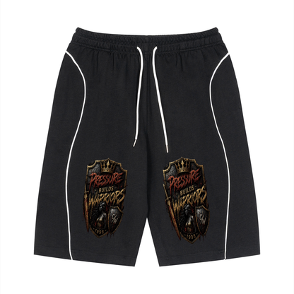 Unisex Piping Drawstring Shorts