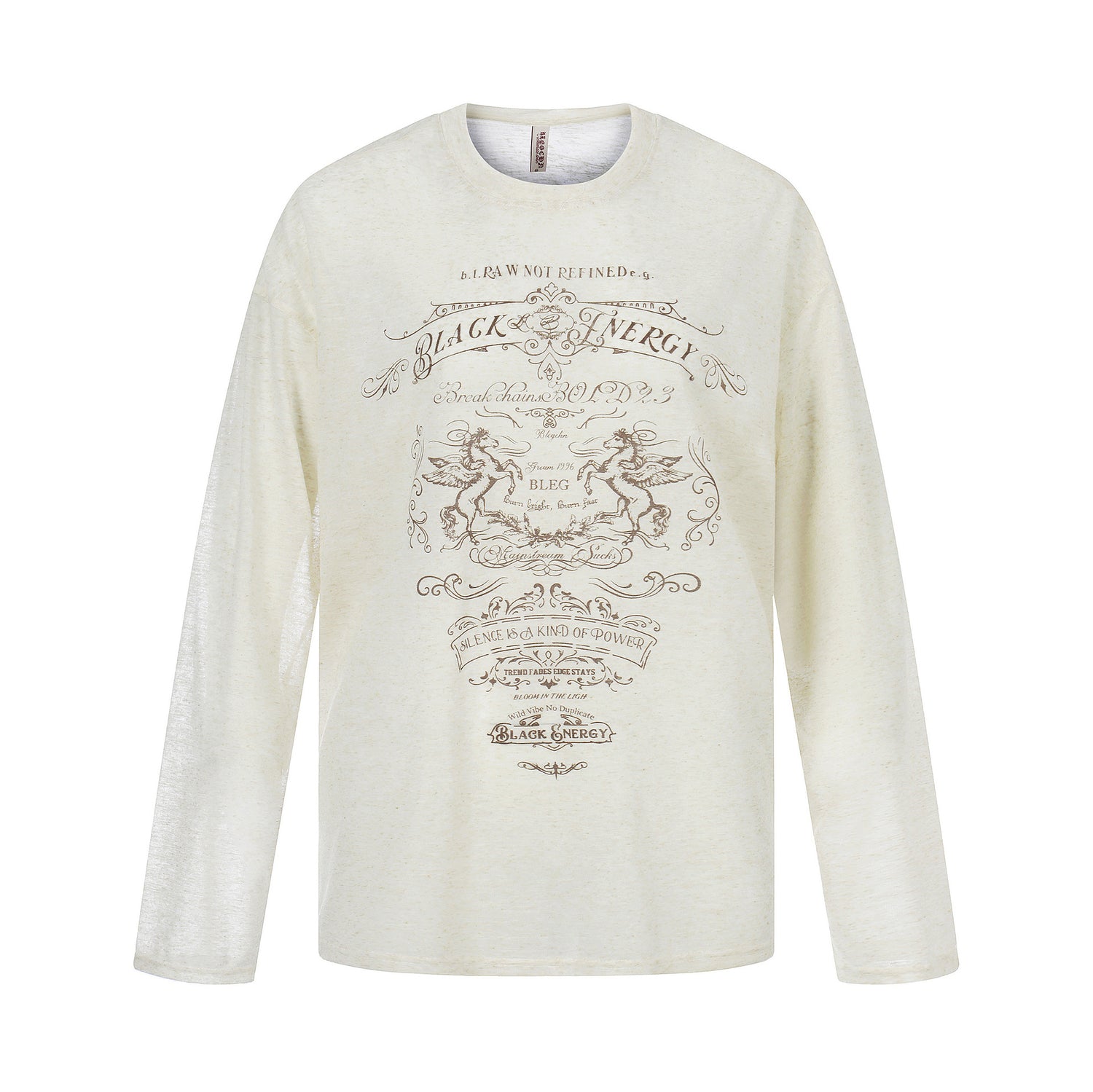 Round Neck Oversized Top  Lightweight Breathable Loose  Versatile Long Sleeve Shirt Trendy