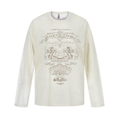 Round Neck Oversized Top  Lightweight Breathable Loose  Versatile Long Sleeve Shirt Trendy