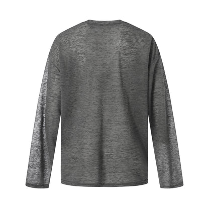 Round Neck Oversized Top  Lightweight Breathable Loose  Versatile Long Sleeve Shirt Trendy
