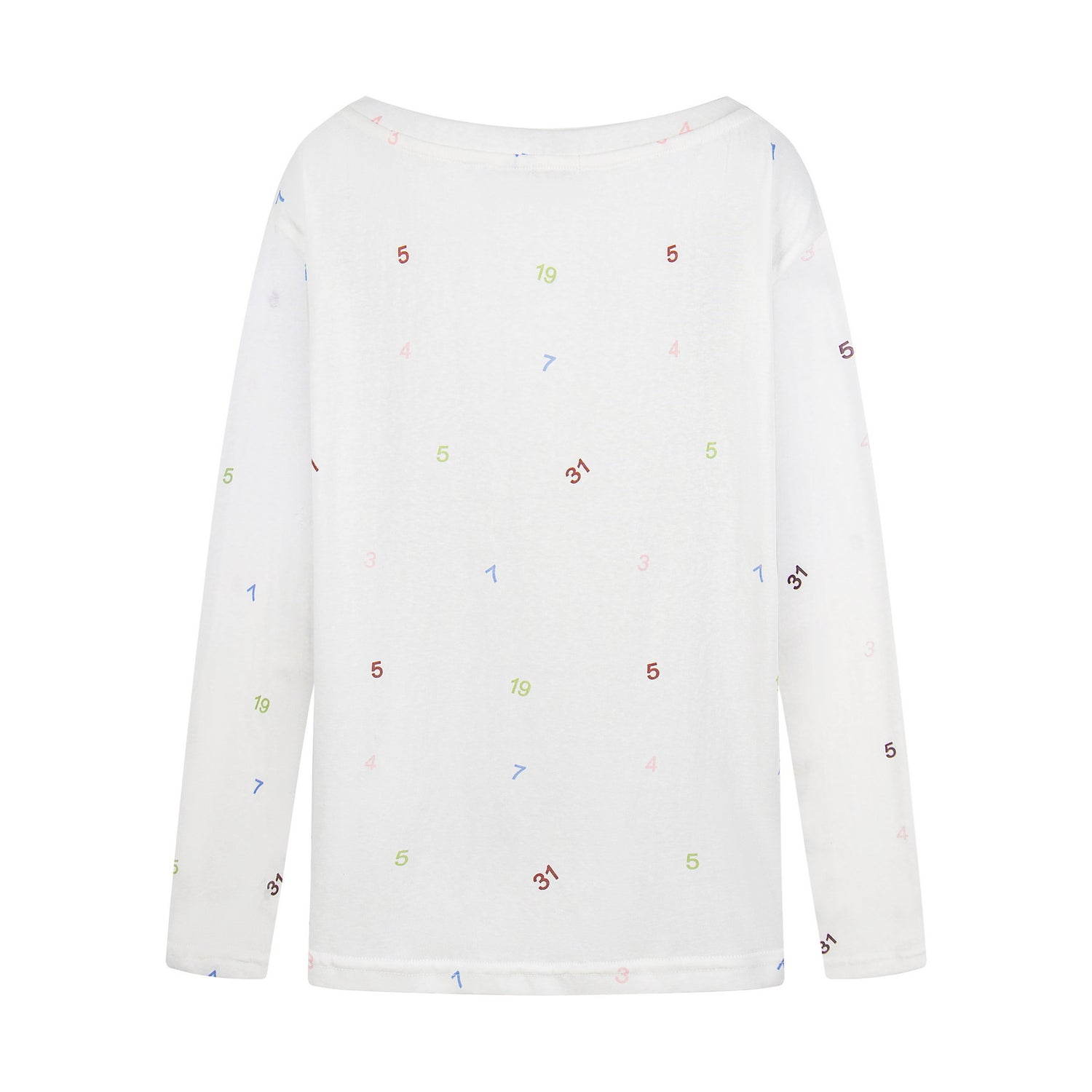 Print Button Decor Long Sleeve T-Shirt Women Loose Round Neck Casual Top