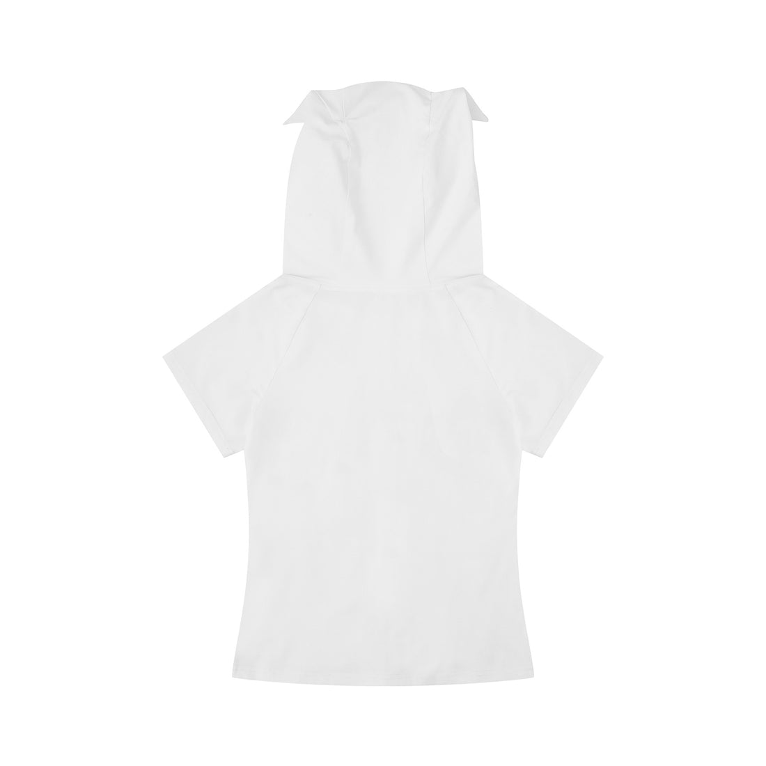 Cute Cat Ear Hoodie Short Sleeve Jacket for Women, Cartoon Guitar Print Slim Fit Top