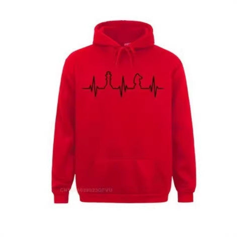 Chess Heartbeat 3D Digital Printed Long Sleeve Hoodie