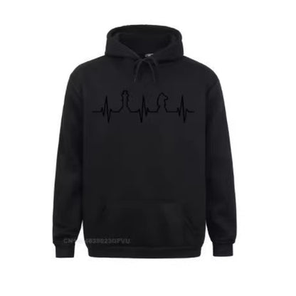 Chess Heartbeat 3D Digital Printed Long Sleeve Hoodie