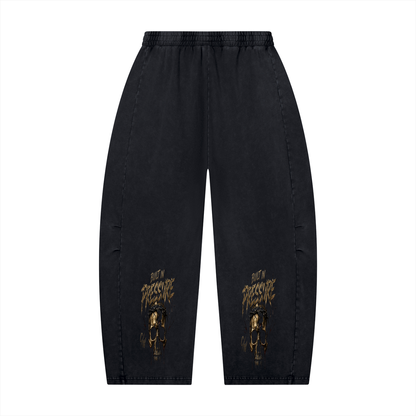 Unisex Mineral Wash Barrel Leg Pants