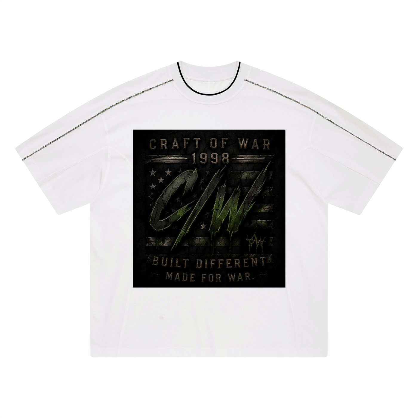 Unisex Oversized Contrast Tape T-Shirt