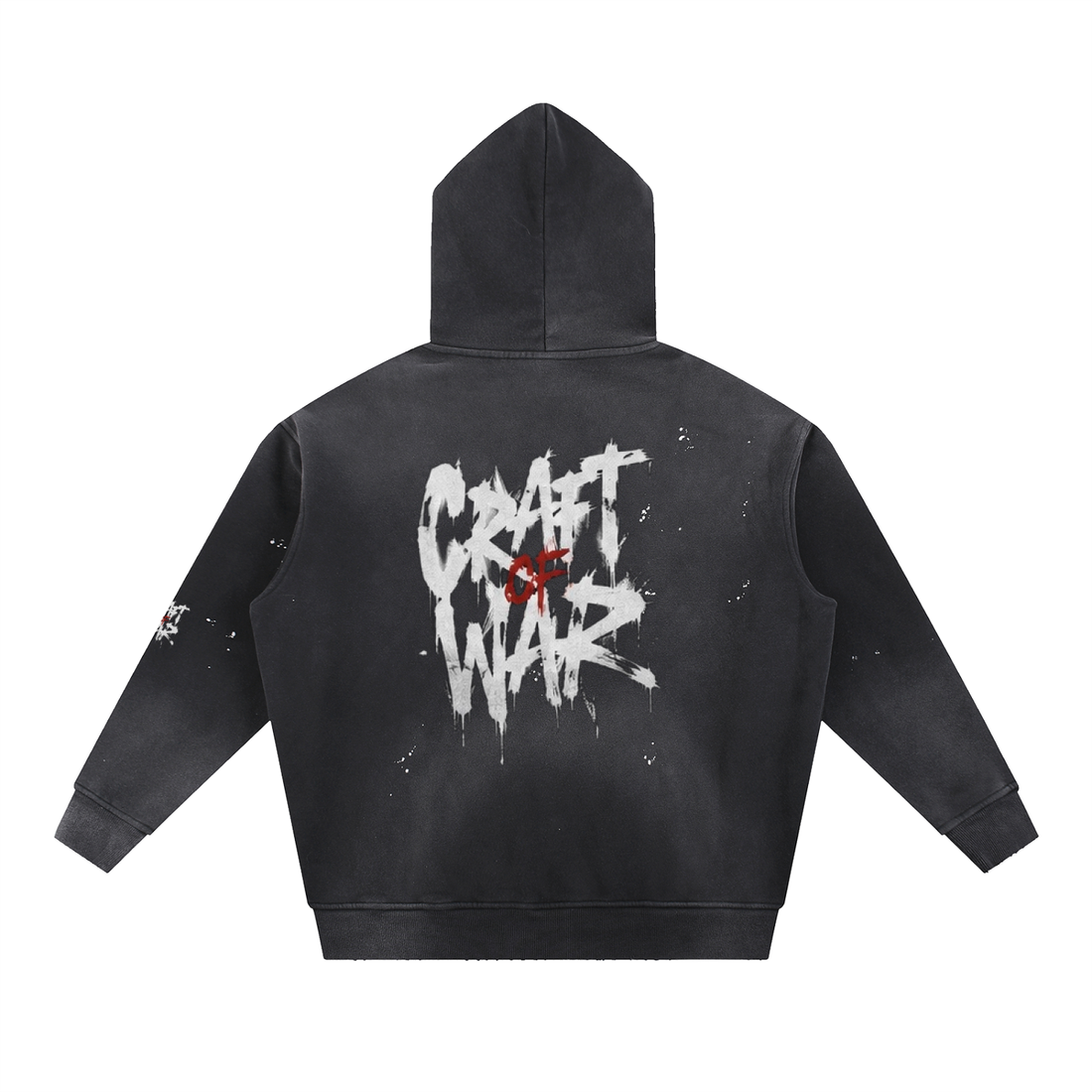 Vintage Washed Frayed Fleece Hoodie