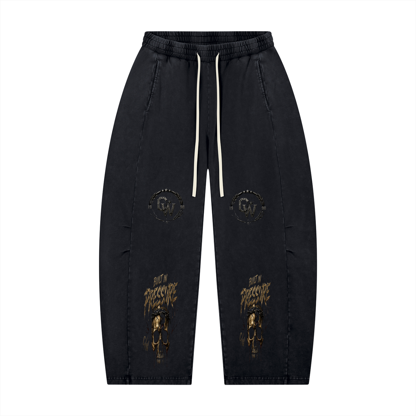 Unisex Mineral Wash Barrel Leg Pants