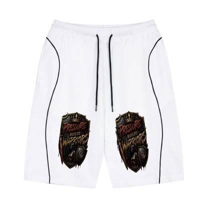 Unisex Piping Drawstring Shorts